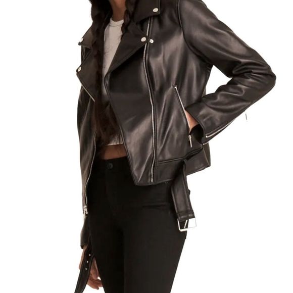 Dkny Jackets & Blazers - DKNY Super Soft Faux Leather Moto Jacket Size XL